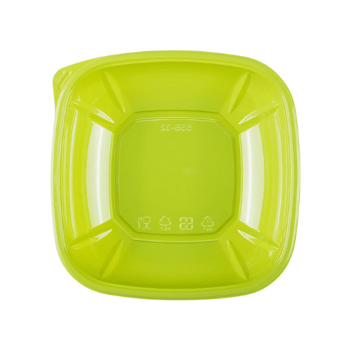 Square Disposable Plastic Salad Bowl For Meal Prep and Takeout