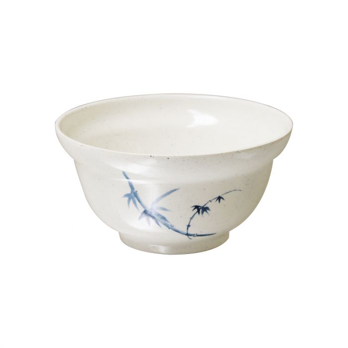 Thunder Group Noodle Bowl 12/Pcs is perfect for serving ramen and other noodle dishes. This stone-colored bowl with bamboo accents will bring oriental flare to your food presentation. Manufactured from a durable plastic material this dinnerware is extremely popular for its nearly unbreakable structure. However, with heat resistance of up to 212° F or 100° C, melamine is not suitable for cooking and warming foods in a microwave or oven. It is dishwasher safe. 
