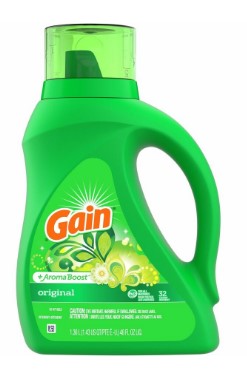 Gain + Aroma Boost Original liquid laundry detergent bottle, 1.36 L (46 fl oz), 32 loads, with fresh Original scent.