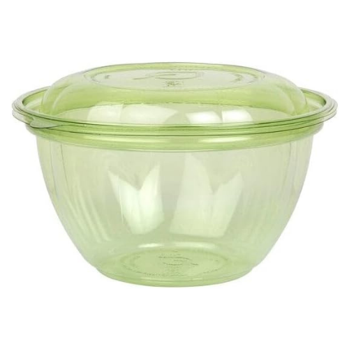 Green Disposable PLA Salad Container Bowls with Dome Lids