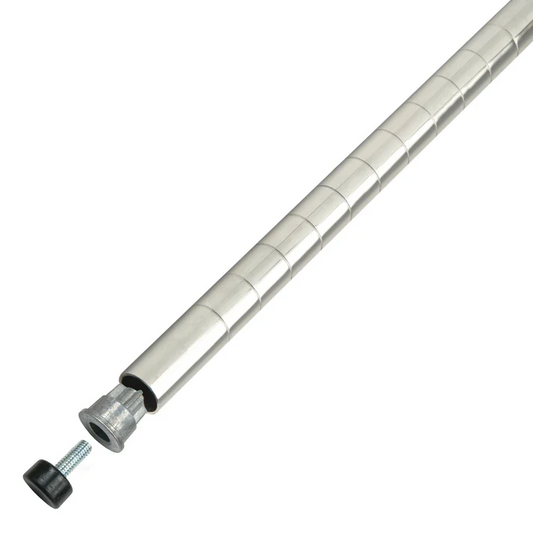(34", 48", 54", 63", 72", 86", 8") Wire Shelf Post 4/Pack these chrome plated posts are designed to accommodate a variety of shelving sizes. This four-pack, helps design custom sized shelves for professional kitchens. Paired with chrome-plated shelves, caster wheels with brakes and caster wheels, these individual shelving units are the perfect accompaniment to commercial kitchens. These posts can withstands temperatures from -100° F to 500° F.
