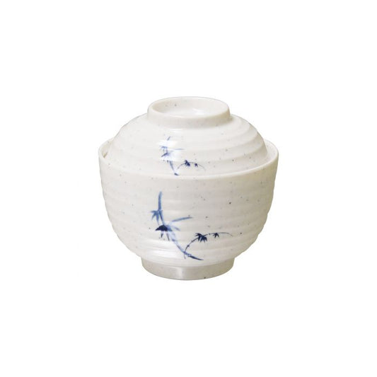 Thunder Group Miso Bowl With Lid 6/Pcs is perfect for serving miso soup, soba, ramen, kimchi and other Asian dishes. This stone-colored bowl with bamboo accents will bring oriental flare to your food presentation. Manufactured from a durable plastic material this dinnerware is extremely popular for its nearly unbreakable structure. However, with heat resistance of up to 212° F or 100° C, melamine is not suitable for cooking and warming foods in a microwave or oven. It is dishwasher safe. 