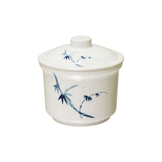 Thunder Group Chawanmushi Bowl With Lid 6/Pcs is perfect for serving miso soup, soba, ramen, kimchi and other Asian dishes. This stone-colored bowl with bamboo accents will bring oriental flare to your food presentation. Manufactured from a durable plastic material this dinnerware is extremely popular for its nearly unbreakable structure. However, with heat resistance of up to 212° F or 100° C, melamine is not suitable for cooking and warming foods in a microwave or oven. It is dishwasher safe. 