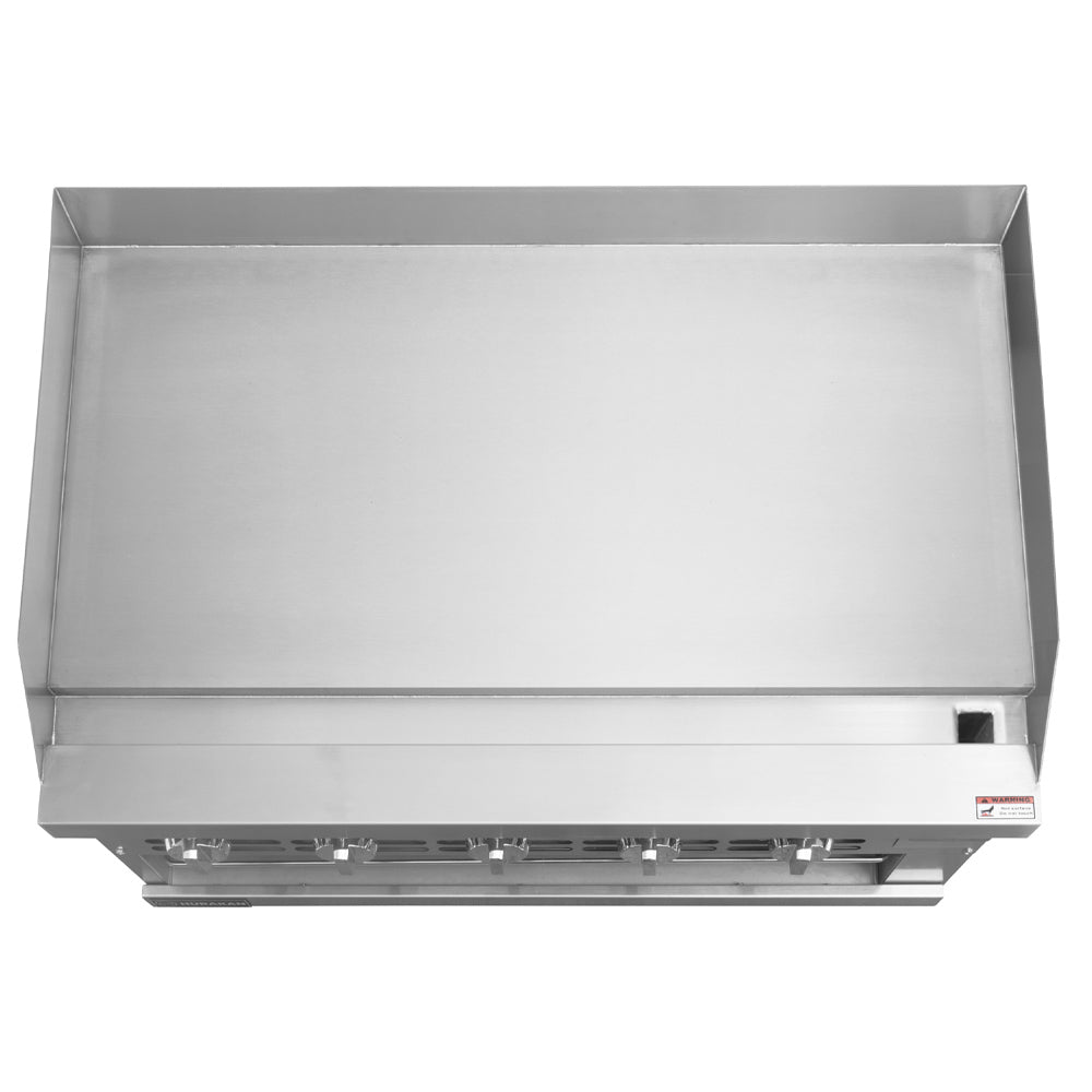 Cookline RGB-36M 36-inch commercial countertop gas raised griddle broiler combo 90000 BTU for versatile cooking in restaurants cafes and commercial kitchens