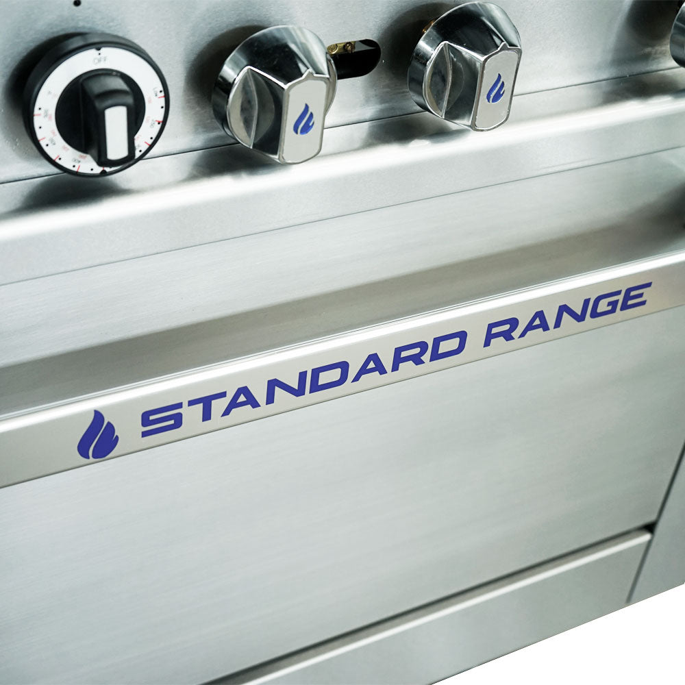Standard Range SR-CR36-NG 36-inch 6 burner commercial gas range with convection oven natural gas for professional cooking in restaurants cafes and commercial kitchens