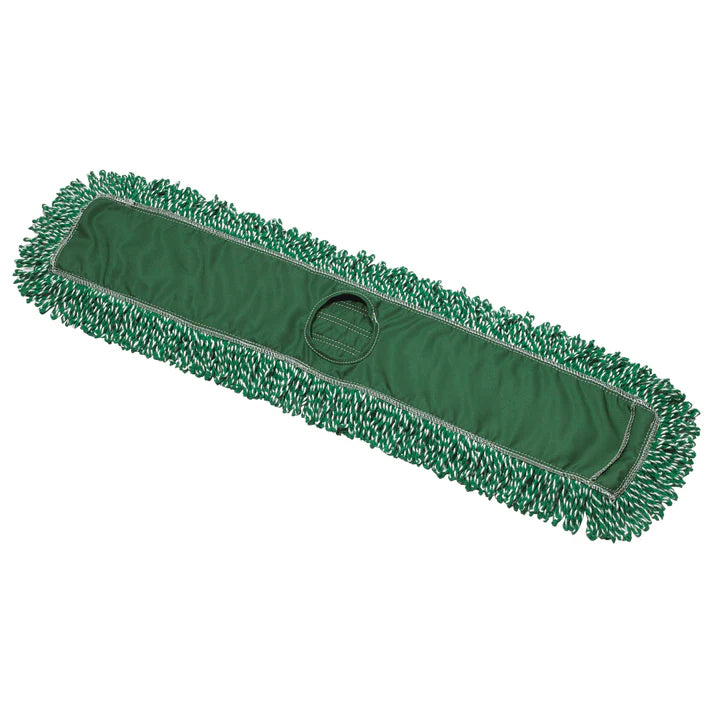 (24", 36") Dust Mop Refill 12/Pack cleaning has never been easier than with this 100% cotton blend dust mop head. Easy to put on and off standard type of mop handle. The heavy-duty materials able to withstand professional/industrial use.