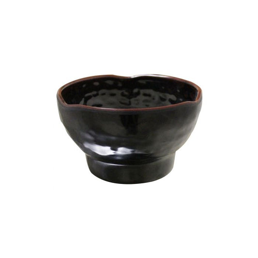 Thunder Group Wavy Rice Bowl 6/Pcs is perfect for serving dips, sauces, spices and herbs that accompany an Asian-themed meal. This sauce dish looks like hand-made ceramics with a glossy black finish. In actuality, it is made of durable and affordable melamine. Melamine allows the sauce dish to endure the heavy commercial use. The dish won't chip, break, or stain. Tenmoku collection has a distinctive presentation. 