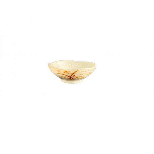 The Thunder Group Wavy Rice Bowl features a stone-colored design with elegant orchid accents, adding Asian flair to your table. Made from durable melamine, it is BPA-free, break-resistant, shatter-resistant, lightweight, and stackable for easy storage. Dishwasher safe and NSF listed for safety, this versatile bowl is perfect for serving rice, noodles, or side dishes at restaurants, catered events, or home use.
