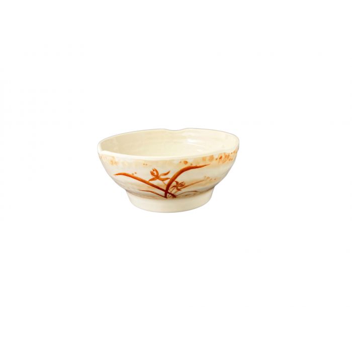 The Thunder Group Wavy Soup Bowl features a stone-colored design with elegant orchid accents and wavy edges, adding Asian flair to any setting. Made from durable melamine, it’s BPA-free, break-resistant, shatter-resistant, lightweight, and stackable for easy storage. Dishwasher safe and NSF listed, this versatile bowl is perfect for serving soups, ramen, or side dishes at restaurants, catered events, or home use.