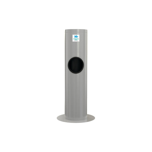 35 Inch Silver WipesPlus Powder Coated Floor Dispenser designed for WipesPlus Refill Bags. Features a built in trash receptacle, accessible height, durable powder coated construction and included disinfecting and sanitizing labels.