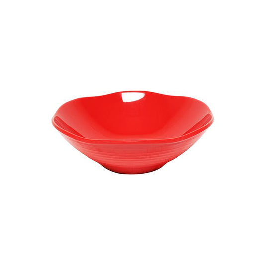 Thunder Group Wavy Soup Bowl 12/Pcs is a perfect choice of dinnerware for inside or outside dining spots. This 45 Oz melamine bowl comes in bright red color as a distinctive feature of the Classic Pure Red Western collection. All Classic Pure Red tableware will equally suit big restaurants and small sushi bars, crowded catered events and buffets. The smooth surface would not scratch, it does not absorb odors, it would not stain and is very easy to clean. 