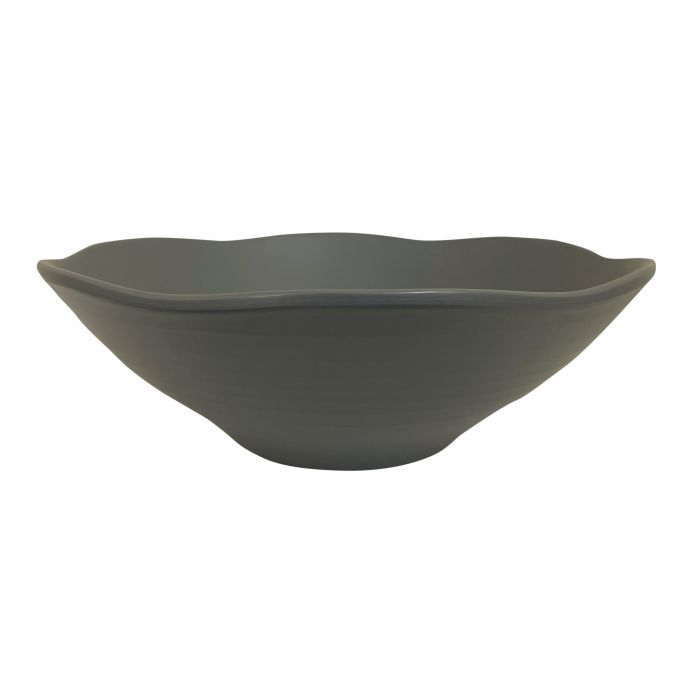 Thunder Group Wavy Soup Bowl 12/Pcs is a perfect choice of dinnerware for inside or outside dining spots. This 45 Oz melamine bowl comes in elegant stone grey color as a distinctive feature of the Classic Stone Grey Western collection. All Classic Stone Grey tableware will equally suit big restaurants and small sushi bars, crowded catered events and buffets. The smooth surface would not scratch, it does not absorb odors, it would not stain and is very easy to clean. 