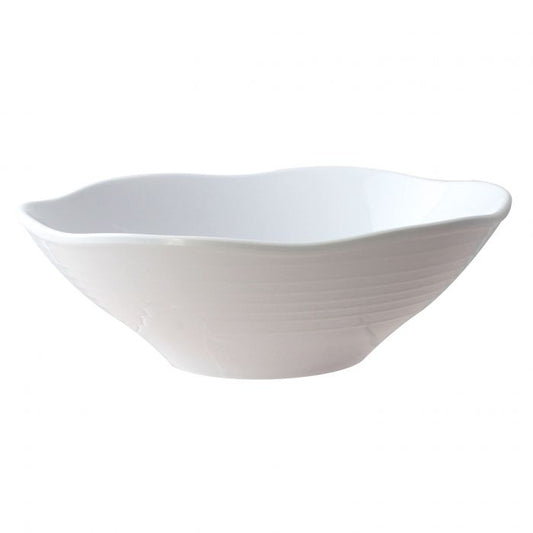 Thunder Group Wavy Soup Bowl 12/Pcs is a perfect choice of dinnerware for inside or outside dining spots. This 45 Oz melamine bowl comes in smooth white color as a distinctive feature of the Classic White Western collection. All Classic White tableware will equally suit big restaurants and small sushi bars, crowded catered events and buffets. The smooth surface would not scratch, it does not absorb odors, it would not stain and is very easy to clean. 