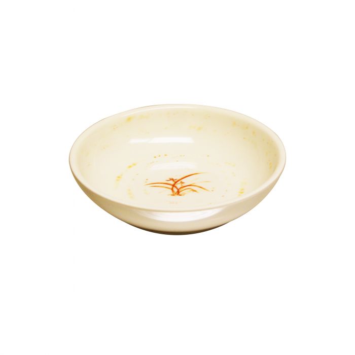 Thunder Group Flat Base Bowl 12/Pcs is perfect for serving miso soup, soba, ramen, kimchi and other Asian dishes. This stone-colored bowl with orchid accents will bring an oriental flair to your food presentation. Manufactured from a durable plastic material this dinnerware is extremely popular for its nearly unbreakable structure. 
