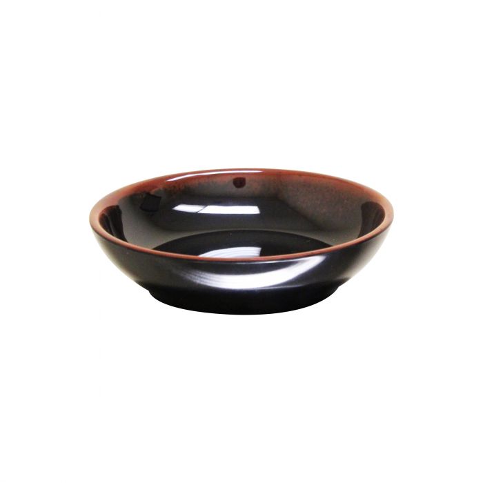 Thunder Group Flat Base Bowl 12/Pcs is perfect for serving soy sauce, wasabi, and sauces that accompany an Asian-themed meal. Such flat bowl is also great for small desserts and appetizers. This bowl looks like hand-made ceramics with a glossy black finish. In actuality, it is made of durable and affordable melamine. Melamine allows the dip bowl to endure the heavy commercial use. The bowl won't chip, break, or stain. Tenmoku collection has a distinctive presentation. 