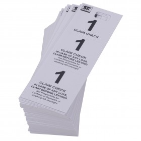 Stanton Trading White coat check tags triplicate tickets made from sturdy cardboard, designed for efficient and organized claim check management, includes 1 box.