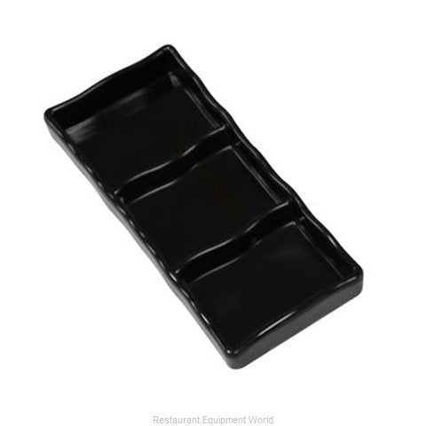 3 COMPARTMENT SAUCE DISH-BLACK