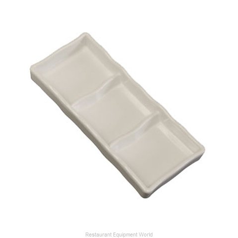 3 COMPARTMENT SAUCE DISH-IVORY