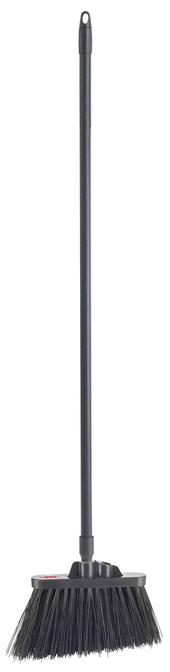 Angle Broom Head 12/Pack is great tool for keeping a work area clean. The broom head has two slots for a handle in either an upright or angled position. It features long, angled, and unflagged bristles to ensure that hard to reach areas can be easily cleaned. These features make the BRAU-9K excellent for sweeping dust and other debris from the floor to ensure a clean and sanitary workplace.