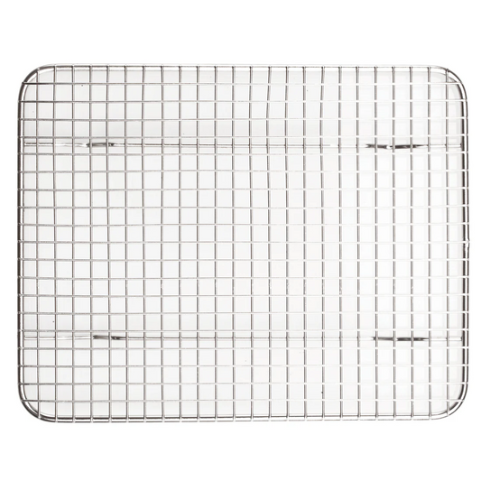 Steam Pan Grate for Half-size and Third-size 12/Pack thanks to its grid design and footed base, this pan grate facilitates proper air circulation on all sides of your food, perfect for cooling pastries. This pan grate is made from high quality stainless steel wire for unbeatable durability and longevity. A must-have in restaurants, catering companies, and other food service facilities, this pan grate can also be used for dusting pastries and for draining excess oils and liquids.