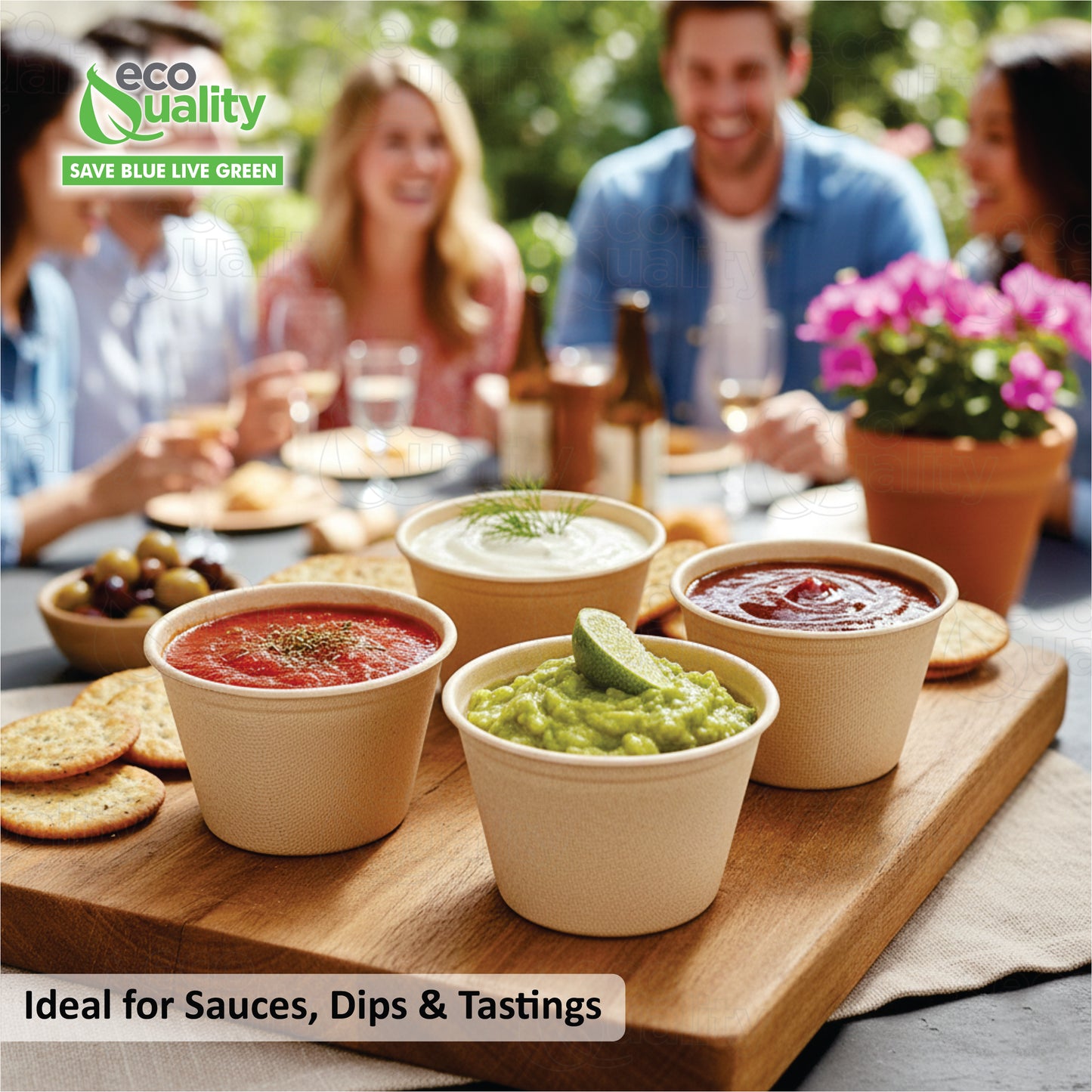 EcoQuality 4oz Compostable Portion Cup No Lids - Condiments & Samples Disposable Biodegradable Soufflé Single Serve Cups - For Restaurants, Catering & Takeout