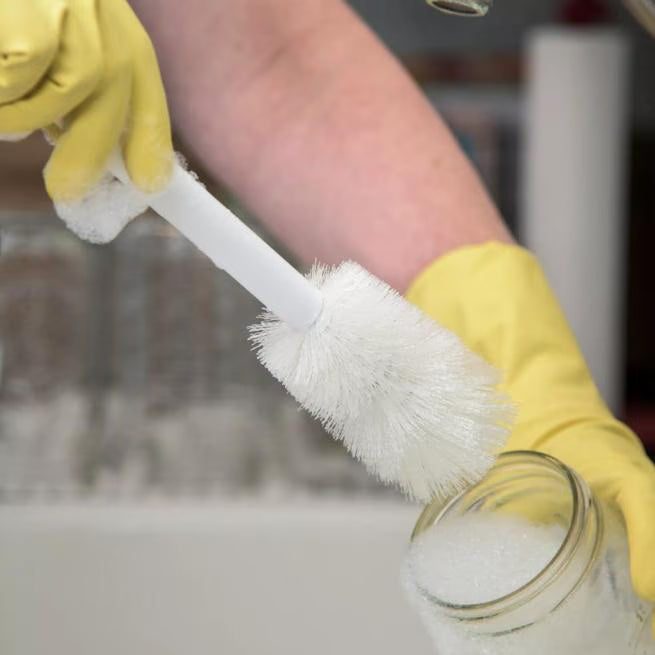 White Sparta Handle Pint Bottle Brush w/Polyester Bristles 12 inches, 4046600, 12/case