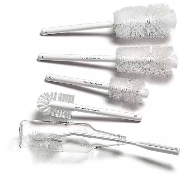 White Sparta Handle Pint Bottle Brush w/Polyester Bristles 12 inches, 4046600, 12/case