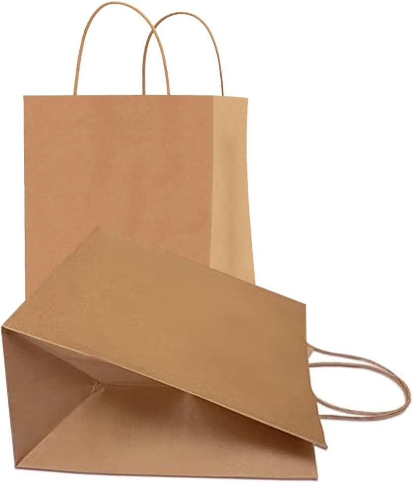 12 x 7 x 16 Inch Brown Kraft Paper Shopping Bags with Handles
