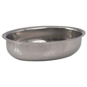 1.5 oz. oval sauce cup stanton trading made of high-polished stainless steel, sold in a pack of 1 dozen. Its sleek, durable design makes it ideal for serving dipping sauces, condiments, or dressings in restaurants, cafes, and catering settings. The oval shape adds a stylish touch while ensuring easy handling and pouring.