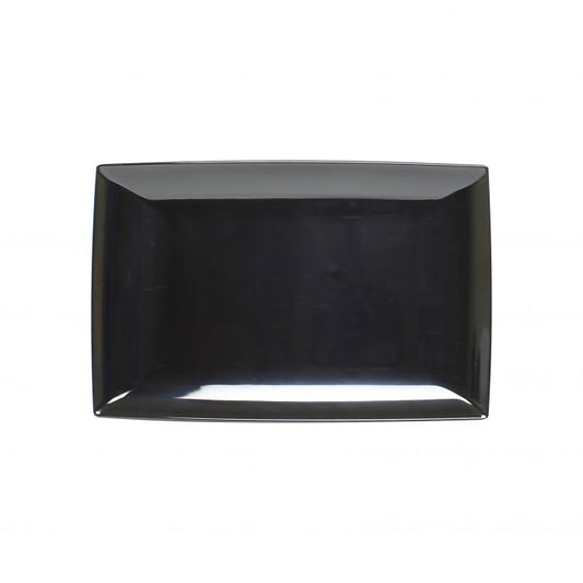 Thunder Group Rectangle Tray 12/Pcs is the perfect way to serve various dishes like appetizers, sides, slices of bread, or desserts for the entire table. This sleek rectangular tray from melamine is this non-toxic, exceptionally durable and will not get scratched or chipped even after extensive long-time use. Good for a catered event, busy restaurant or small cozy diners. Classic Black Western collection has a distinctive appearance featuring dinnerware with a glossy rich black finish. 