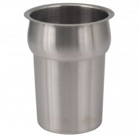 2-1/2 quart steam table inset stanton tarding crafted from polished mirror-finish stainless steel for a sleek and durable design. Measuring 7-7/8" deep, it fits perfectly into a 5" opening, making it ideal for serving soups, sauces, and side dishes in commercial food service settings.