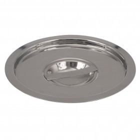 Stainless steel lid stanton trading designed for a 3-1/2 quart Bain Marie, ideal for maintaining temperature and ensuring hygienic food storage.