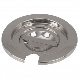 Stainless steel lid stanton trading designed for a 4-1/4 quart Bain Marie, ideal for maintaining temperature and ensuring hygienic food storage.