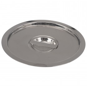 Stainless steel lid stanton trading designed for a 6-quart Bain Marie, ideal for maintaining temperature and ensuring hygienic food storage.