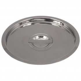Stainless steel lid stanton trading designed for a 12-quart Bain Marie, ideal for maintaining temperature and ensuring hygienic food storage.