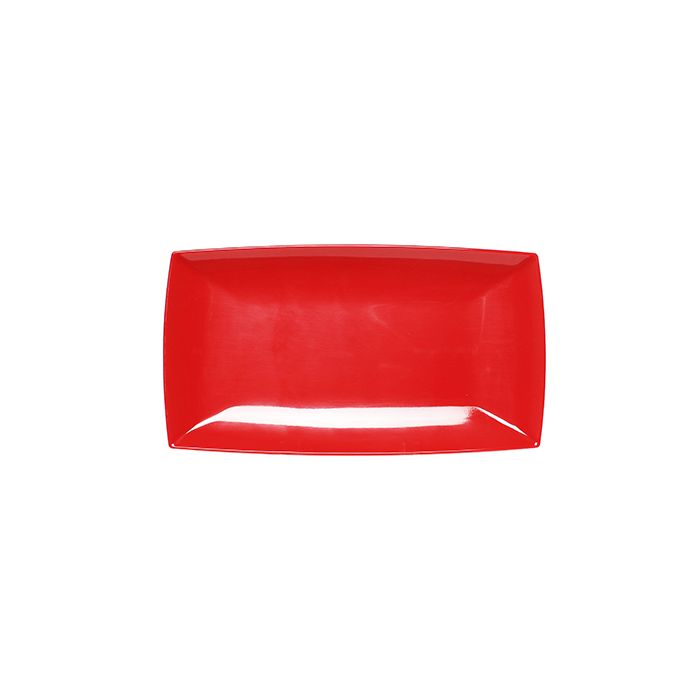 Thunder Group Rectangle Tray 12/Pcs is the perfect way to serve various dishes like appetizers, sides, slices of bread, or desserts for the entire table. This sleek rectangular tray from melamine is this non-toxic, exceptionally durable and will not get scratched or chipped even after extensive long-time use. Good for a catered event, busy restaurant or small cozy diners. Classic Pure Red Western collection has a distinctive appearance featuring dinnerware with a glossy bright red finish. 