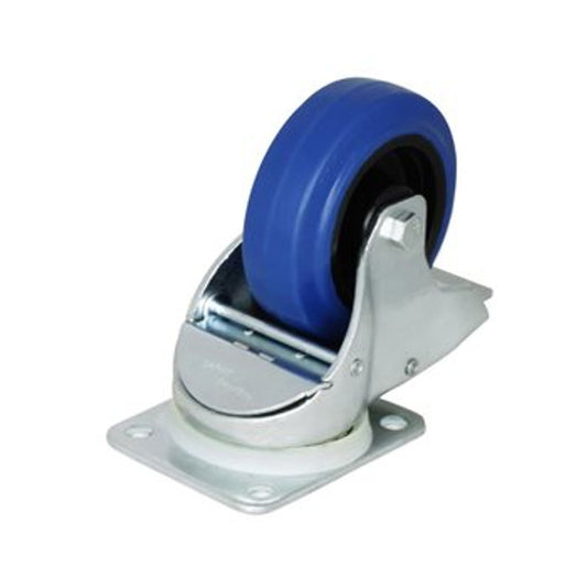 4" CASTER W/ BRAKE BLUE WHEEL