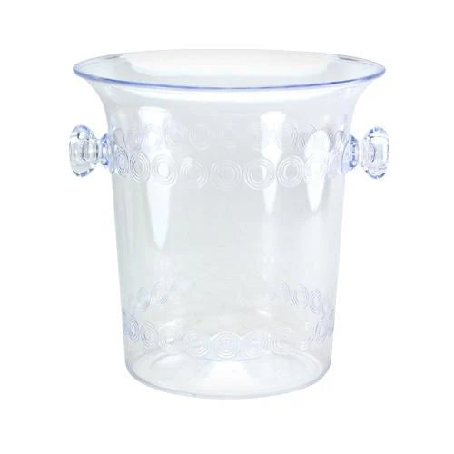 4 Quart Ice Bucket – Clear plastic ice holder for bars, parties, and events. Durable, spacious, and lightweight, perfect for chilling champagne, wine, and cocktails at weddings and gatherings.
