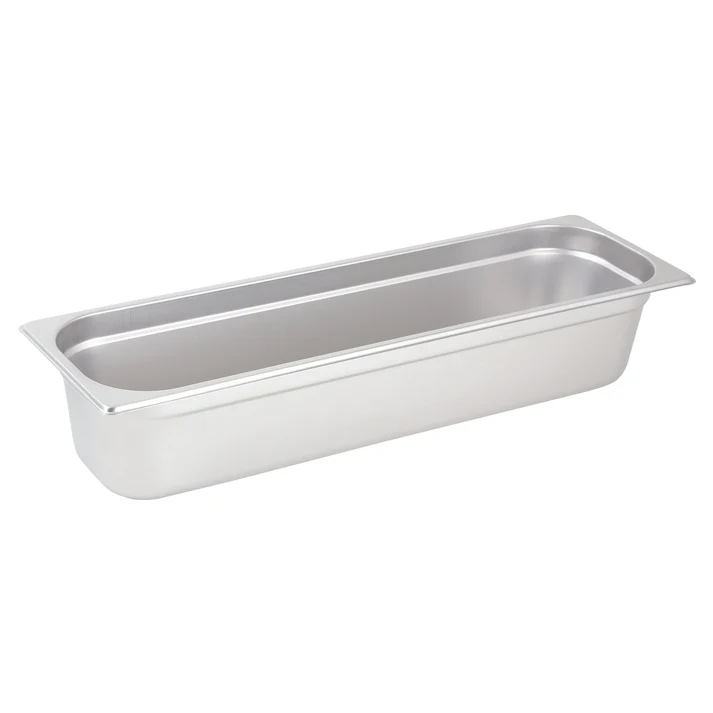 (Half Long Size 2-1/2"D, Half Long Size 4"D, Half Long Size 6"D) Steam Pan 6/Pack boasting an anti-jamming design, this steam table pan helps you avoid unnecessary hassle when separating the pans while its wide edges provide ease of handling. This pan is rust resistant and will retain its shape even under high temperatures.&nbsp;