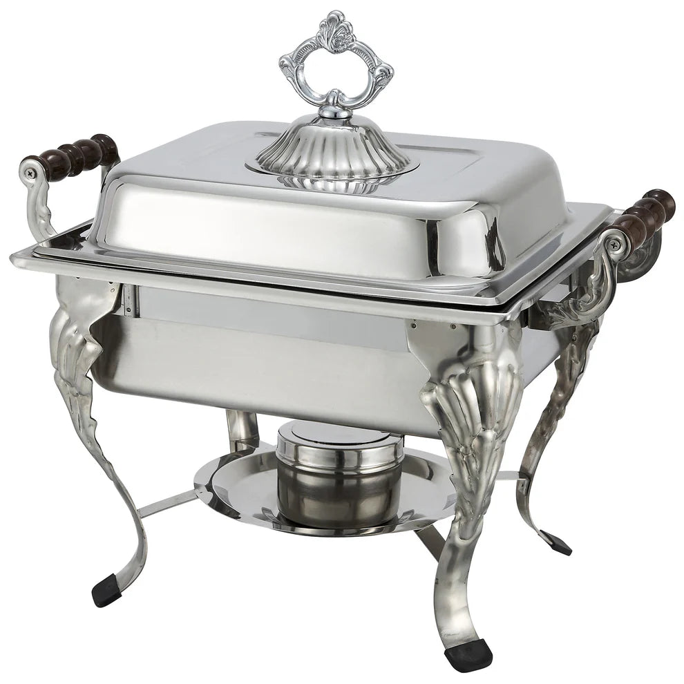 Winco 508 Crown 4 Quart Stainless Steel Half-Size Chafe