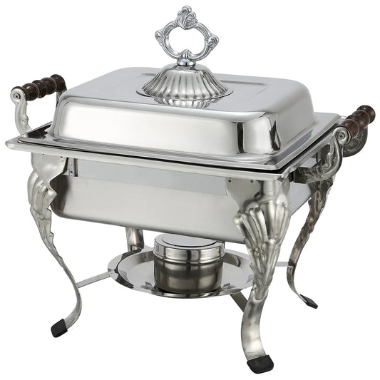 Winco 508 Crown 4 Quart Stainless Steel Half-Size Chafe