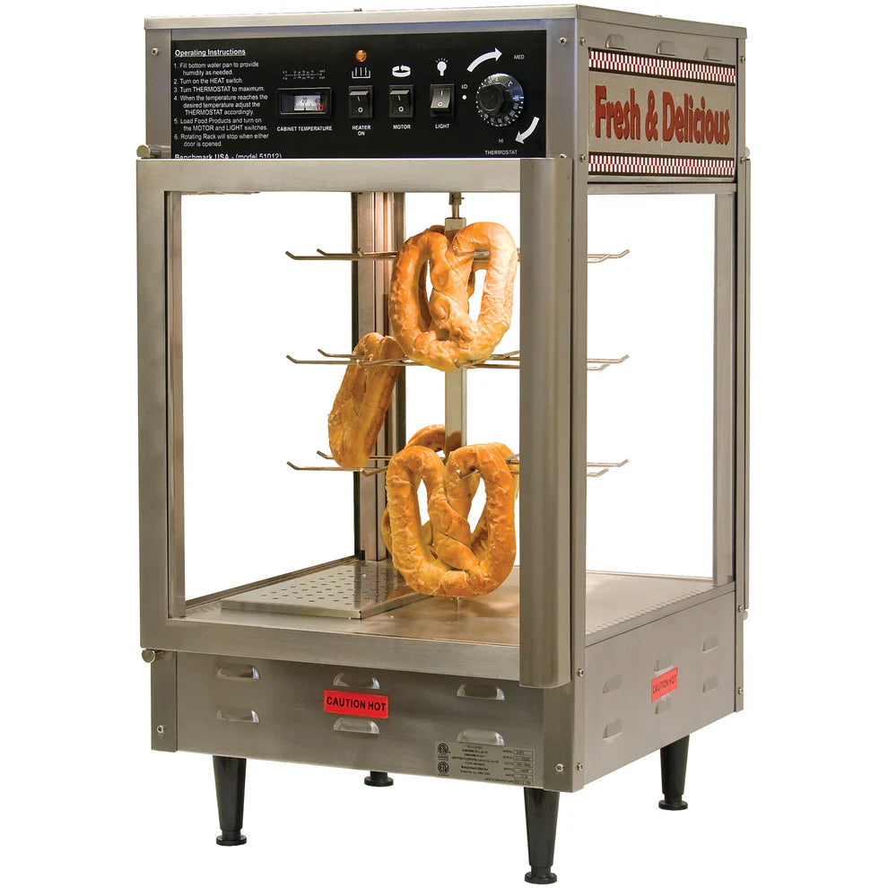 Winco 51012/51018, 120v Humidified Rotating Pizza/Pretzel Warme