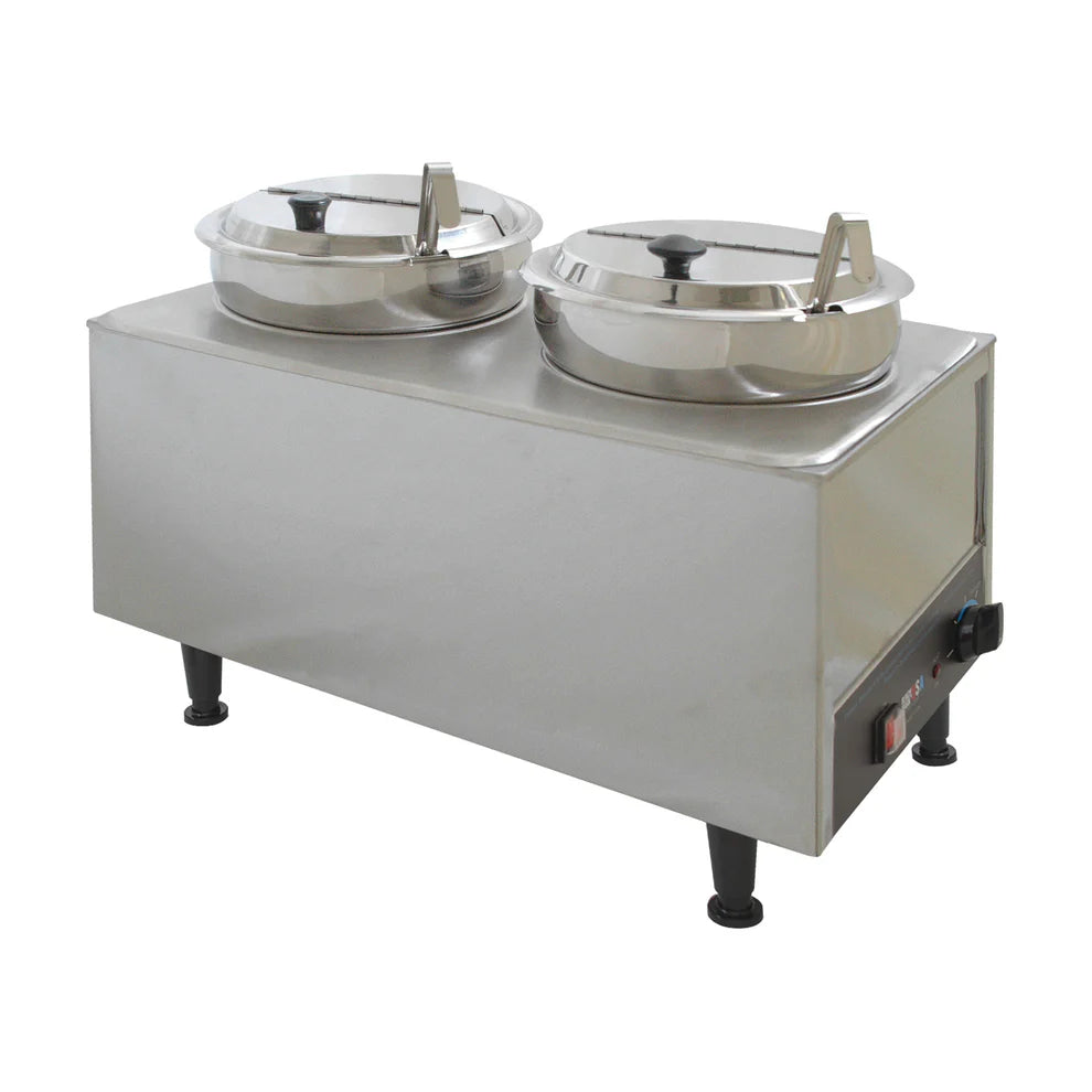 Winco 51072P-51074P, 120v, 2 Ladles Benchmark Dual Well Food Warmer