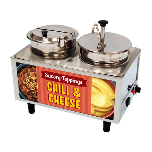 Winco 51072A-51074A, 120v Benchmark Chili & Cheese Warmer