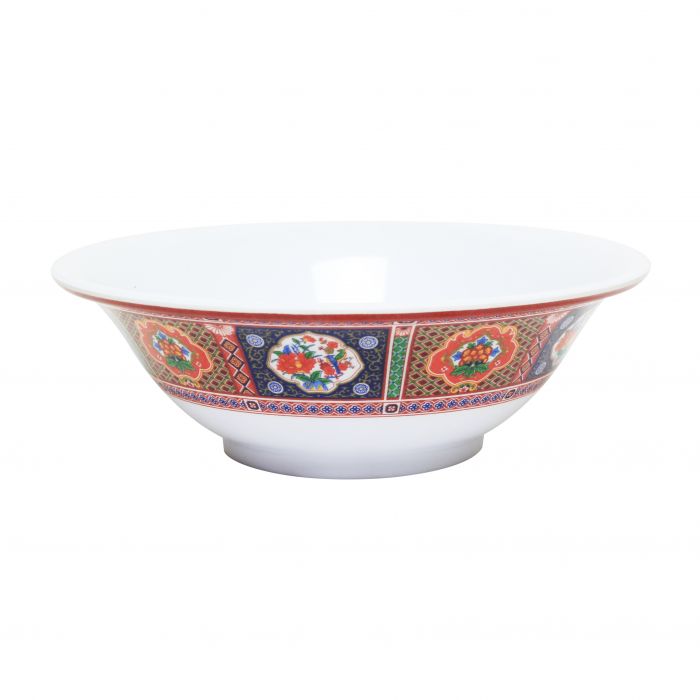 Thunder Group Deep Bowl 12/Pcs is perfect for serving fruits, salads, noodles, rice-based dishes and other items of Asian cuisine for a whole table to share. This deep bowl will bring oriental flare to your food presentation. Manufactured from a durable plastic material this deep bowl is extremely popular for its nearly unbreakable structure. However, with heat resistance of up to 212°F or 100°C, melamine is not suitable for cooking in a microwave or an oven.