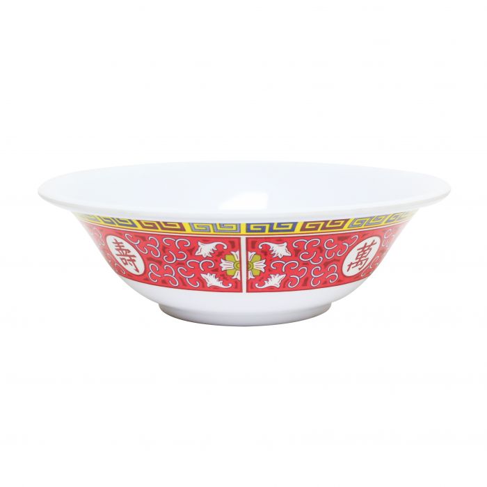 Thunder Group Deep Bowl 12/Pcs is perfect for serving fruits, salads, noodles, rice-based dishes and other items of Asian cuisine for a whole table to share. This deep bowl will bring oriental flare to your food presentation. Manufactured from a durable plastic material this deep bowl is extremely popular for its nearly unbreakable structure. However, with heat resistance of up to 212°F or 100°C, melamine is not suitable for cooking in a microwave or an oven. 
