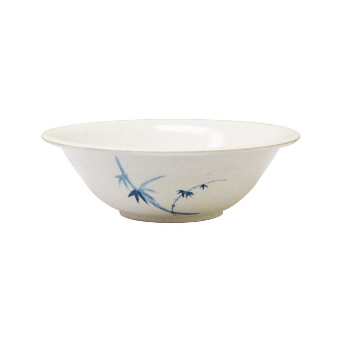 Thunder Group Deep Bowl 12/Pcs is perfect for serving miso soup, soba, ramen, kimchi and other Asian dishes. This stone-colored bowl with bamboo accents will bring oriental flare to your food presentation. Manufactured from a durable plastic material this dinnerware is extremely popular for its nearly unbreakable structure. However, with heat resistance of up to 212° F or 100° C, melamine is not suitable for cooking and warming foods in a microwave or oven. 