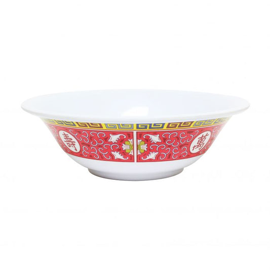 Thunder Group Deep Bowl 12/Pcs is perfect for serving fruits, salads, noodles, rice-based dishes and other items of Asian cuisine for a whole table to share. This deep bowl will bring oriental flare to your food presentation. Manufactured from a durable plastic material this deep bowl is extremely popular for its nearly unbreakable structure. However, with heat resistance of up to 212°F or 100°C, melamine is not suitable for cooking in a microwave or an oven. 