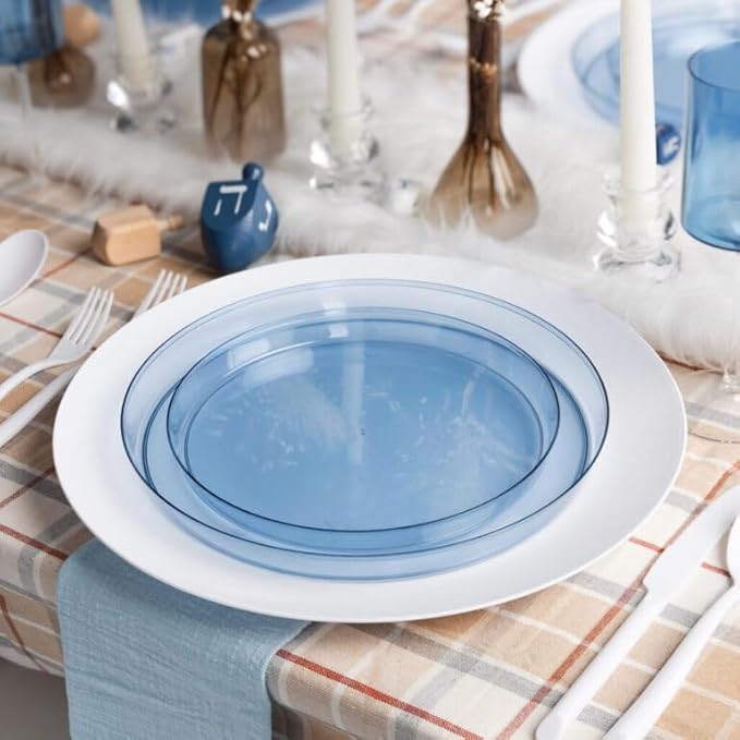 5.5 Inches Sharp Transparent Blue Plastic Plates