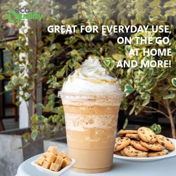 12oz Clear PLA Coffee Smoothies Cups with Dome Lids